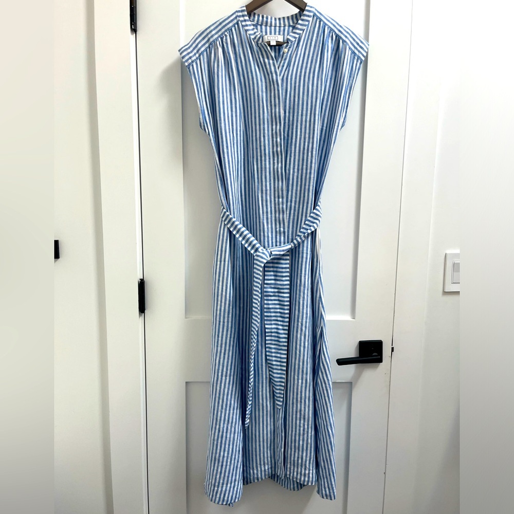 AYR Sunset dress in white/blue stripe